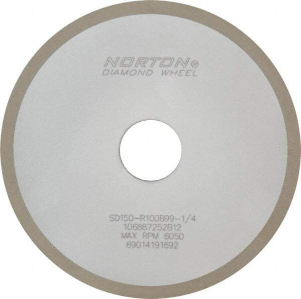 Norton - 6" Diam x 1-1/4" Hole x 1/4" Thick, 150 Grit Surface Grinding Wheel - Diamond, Type 1A1, Very Fine Grade, Resinoid Bond - Americas Industrial Supply