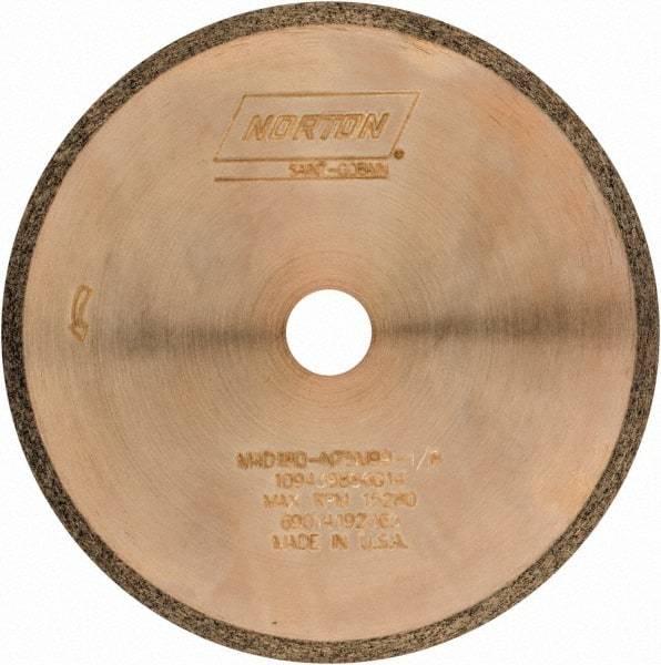 Norton - 4" Diam x 1/2" Hole, 180 Grit Surface Grinding Wheel - Diamond, Type 1A1R, Medium Grade - Americas Industrial Supply