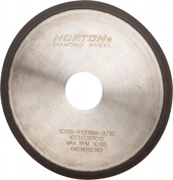 Norton - 6" Diam x 1-1/4" Hole, 150 Grit Surface Grinding Wheel - Diamond, Type 1A1R, Medium Grade - Americas Industrial Supply