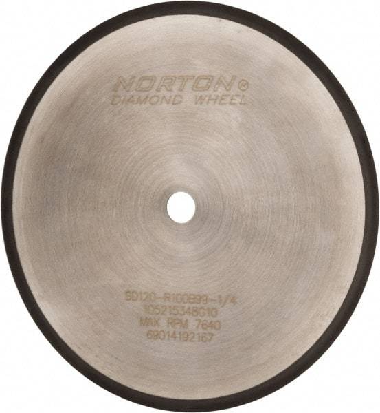 Norton - 8" Diam x 5/8" Hole, 120 Grit Surface Grinding Wheel - Diamond, Type 1A1R, Coarse Grade - Americas Industrial Supply