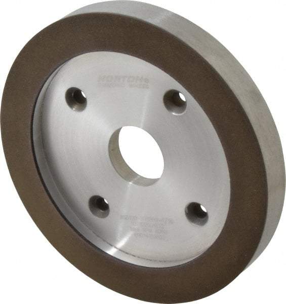 Norton - 6" Diam, 1-1/4" Hole Size, 3/4" Overall Thickness, 120 Grit, Type 6 Tool & Cutter Grinding Wheel - Fine Grade, Diamond, R Hardness, Resinoid Bond - Americas Industrial Supply