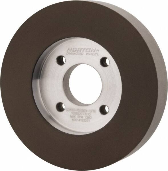 Norton - 5" Diam, 1-1/4" Hole Size, 1" Overall Thickness, 320 Grit, Type 6 Tool & Cutter Grinding Wheel - Extra Fine Grade, Diamond, Resinoid Bond - Americas Industrial Supply