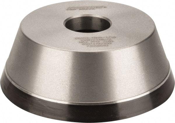 Norton - 5" Diam, 1-1/4" Hole Size, 1-3/4" Overall Thickness, 150 Grit, Type 11 Tool & Cutter Grinding Wheel - Very Fine Grade, CBN, Resinoid Bond - Americas Industrial Supply