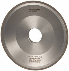 Norton - 6" Diam, 1-1/4" Hole Size, 3/4" Overall Thickness, 120 Grit, Type 12 Tool & Cutter Grinding Wheel - Fine Grade, CBN, Resinoid Bond - Americas Industrial Supply