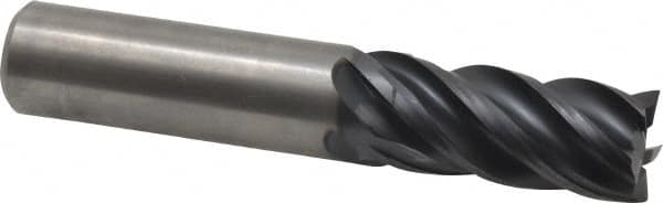 Kennametal - 5/8", 1-1/4" LOC, 5/8" Shank Diam, 3-1/2" OAL, 5 Flute, Solid Carbide Square End Mill - Single End, AlTiN Finish, Spiral Flute, 30° Helix, Right Hand Cut, Right Hand Flute, Series UCDE - Americas Industrial Supply