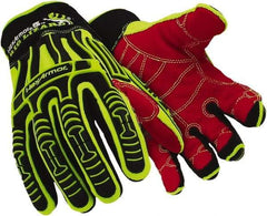 HexArmor - Size M (8), ANSI Cut Level A3, Puncture Level 3, HPPE Fiber Cut & Puncture Resistant Gloves - 11" Long, Uncoated HPPE Fiber, High Visibility Lime, Paired - Americas Industrial Supply