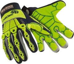 HexArmor - Size 2XL (11), ANSI Cut Lvl A8, Puncture Lvl 1, Abrasion Lvl 2, Cotton/SuperFabric Cut & Puncture Resistant Gloves - 10" Long, Hi-Vis Lime, Paired - Americas Industrial Supply