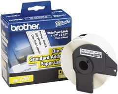 Brother - 1.1" Wide x 3-1/2" Long, White Paper Shipping Label - For PC Label Printers - Americas Industrial Supply