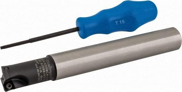Kennametal - 1" Cutting Diam, 1" Shank Diam, Straight Shank Indexable Copy End Mill - 2 Inserts, XDLT0904 Insert, C7792VXD09CA1.00Z02R2 Toolholder - Americas Industrial Supply