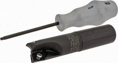 Kennametal - 1" Cutting Diam, 0.63" Max Depth, 1" Shank Diam, Cylindrical Shank Indexable Square Shoulder End Mill - ZDET15M5 Insert Style, C5720VZ16CA1.0Z2R2.75 Toolholder Style, Through Coolant - Americas Industrial Supply
