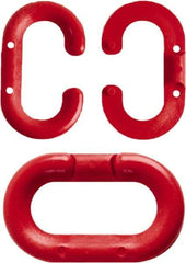 NMC - 2" High x 1/4" Long x 4" Wide Barrier Connecting Link - Plastic, Uncoated, Red, Use with Plastic Chain - Americas Industrial Supply