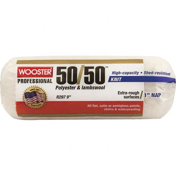 Wooster Brush - 1" Nap, 9" Wide Paint Roller - Rough Texture, Wool/Poly Blend - Americas Industrial Supply