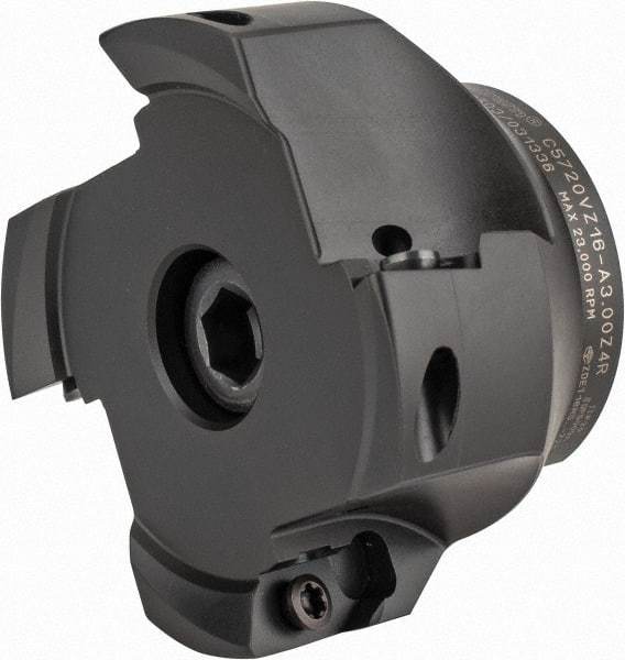 Kennametal - 4 Inserts, 3" Cutter Diam, 0.63" Max Depth of Cut, Indexable High-Feed Face Mill - 1" Arbor Hole Diam, 1.97" High, C5720VZ16-A3.00Z4R Toolholder, ZDET16M... Inserts, Series 5720VZ - Americas Industrial Supply