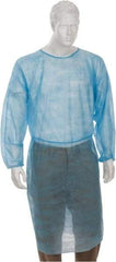 PRO-SAFE - Size Universal Blue Isolation Gown without Pockets - Polypropylene, Tie Front, Open Cuffs - Americas Industrial Supply