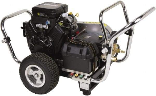 Simpson - Gas, 18 hp, 4,000 psi, 5 GPM, Cold Water Pressure Washer - Triplex Plunger, 50' x 3/8" Hose - Americas Industrial Supply