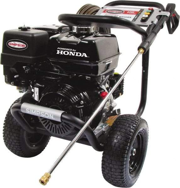 Simpson - Gas, 11.7 hp, 4,200 psi, 4 GPM, Cold Water Pressure Washer - AAA Triplex, 50' x 3/8" Hose - Americas Industrial Supply