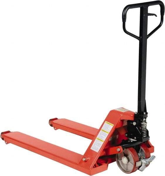 Vestil - 5,000 Lb Capacity, 6-1/2" Lift Wheel Nose Pallet Truck - 3-1/2" Min Lift Height, 38" Fork Length x 27" Fork Width, 27" Overall Width - Americas Industrial Supply