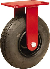 Hamilton - 8" Diam, Rubber Rigid Caster - 330 Lb Capacity, Top Plate Mount, 4-1/2" x 6-1/2" Plate, Sealed Precision Ball Bearing - Americas Industrial Supply