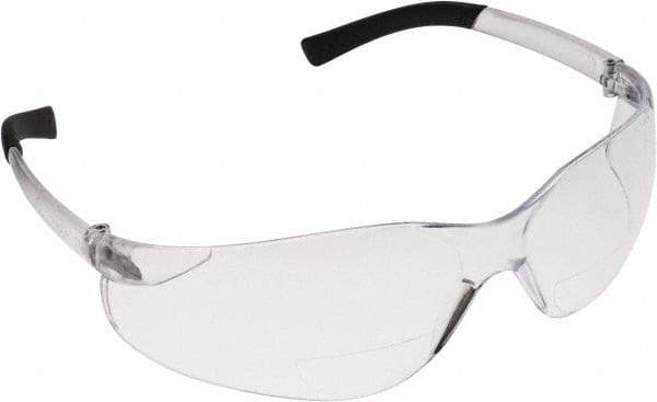 PRO-SAFE - +1, Clear Lenses, Scratch Resistant, Frameless Magnifying Safety Glasses - UV Protection - Americas Industrial Supply