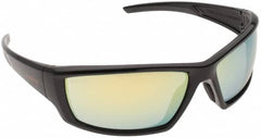 PRO-SAFE - Gold Mirror Lenses, Framed Safety Glasses - Anti-Fog, Scratch Resistant, Size Universal, Wrap Around - Americas Industrial Supply