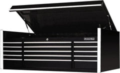 EXTREME TOOLS - 1 Compartment 15 Drawer Top Tool Chest - 72" Wide x 30" Deep x 26-1/4" High, Steel, Black - Americas Industrial Supply
