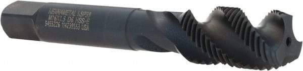 Kennametal - M16x1.50 3 Flute Modified Bottoming Spiral Flute Tap - Vanadium High Speed Steel, Oxide Finish, 3-13/16" OAL, Right Hand Flute, Right Hand Thread, D6, Series GOtap\xAE - Americas Industrial Supply