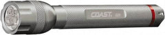 Coast Cutlery - White LED Bulb, 120 Lumens, Industrial/Tactical Flashlight - Silver Aluminum Body, 2 AA Batteries Included - Americas Industrial Supply