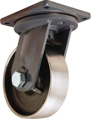 Hamilton - 10" Diam x 3" Wide x 13" OAH Top Plate Mount Swivel Caster - Forged Steel, 6,500 Lb Capacity, Tapered Roller Bearing, 8-1/2 x 8-1/2" Plate - Americas Industrial Supply