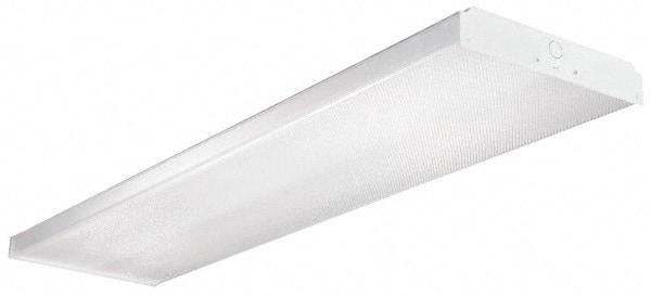 Cooper Lighting - 4 Lamp, 4 Ft. Long, 32 Watt, Surface Mounted, Fluorescent Lamp Wraparound Light Fixture - 120-277 Volt, White, Electronic Ballast - Americas Industrial Supply