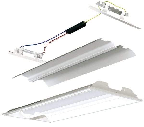 Cooper Lighting - 2 Lamp, 17 Watts, 2 x 2', Electronic Start Troffer Light Fixture Retrofit Kit - White Fluorescent Lamp - Americas Industrial Supply