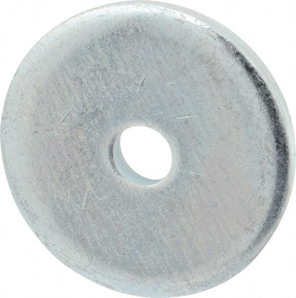 Gibraltar - 3/8" Screw, Steel Fender Flat Washer - 13/32" ID x 2" OD, 1/4" Thick, Zinc-Plated Finish - Americas Industrial Supply