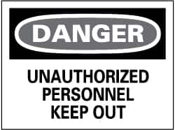 NMC - "Danger - Unauthorized Personnel - Keep Out", 14" Long x 20" Wide, Rigid Plastic Safety Sign - Rectangle, 0.05" Thick, Use for Security & Admittance - Americas Industrial Supply