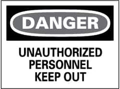 NMC - "Danger - Unauthorized Personnel - Keep Out", 20" Long x 28" Wide, Aluminum Safety Sign - Rectangle, 0.04" Thick, Use for Security & Admittance - Americas Industrial Supply