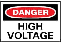 NMC - "Danger - High Voltage", 20" Long x 28" Wide, Aluminum Safety Sign - Rectangle, 0.04" Thick, Use for Accident Prevention - Americas Industrial Supply