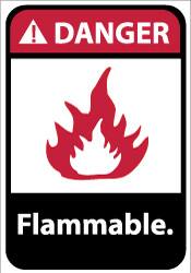 NMC - Danger - Flammable, Aluminum Fire Sign - 10" Wide x 14" High - Americas Industrial Supply