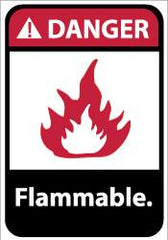 NMC - Danger - Flammable, Aluminum Fire Sign - 10" Wide x 14" High - Americas Industrial Supply