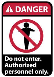 NMC - "Danger - Do Not Enter - Authorized Personnel Only", 14" Long x 10" Wide, Aluminum Safety Sign - Rectangle, 0.04" Thick, Use for Security & Admittance - Americas Industrial Supply