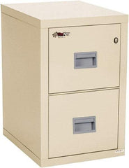 FireKing - 17-3/4" Wide x 27-3/4" High x 22-1/8" Deep, 2 Drawer Vertical File - Steel, Parchment - Americas Industrial Supply