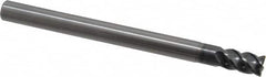 OSG - 8mm, 4 Flute, Single End, Solid Carbide, 0.5mm Corner Radius End Mill - 100mm OAL, 45° Helix, Right Hand Flute, 12mm LOC, Right Hand Cut, 24mm Extended Reach - Americas Industrial Supply