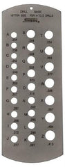 SPI - A Letter to Z Letter Hole Size Drill Gage - 6 Inch Long, 2-1/2 Inch Wide, 26 Holes - Americas Industrial Supply
