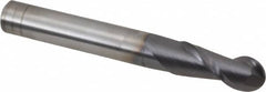 Accupro - 5/16" Diam, 13/16" LOC, 2 Flute Solid Carbide Ball End Mill - AlTiN Finish, Single End, 2-1/2" OAL, 5/16" Shank Diam, Spiral Flute - Americas Industrial Supply