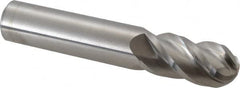 Accupro - 5/8" Diam, 1-1/4" LOC, 4 Flute Solid Carbide Ball End Mill - Uncoated, Single End, 3-1/2" OAL, 5/8" Shank Diam, Spiral Flute - Americas Industrial Supply