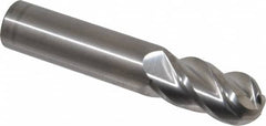 Accupro - 3/4" Diam, 1-1/2" LOC, 4 Flute Solid Carbide Ball End Mill - Uncoated, Single End, 4" OAL, 3/4" Shank Diam, Spiral Flute - Americas Industrial Supply