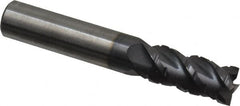 Accupro - 7/16" Diam, 1" LOC, 4 Flute Solid Carbide Roughing & Finishing Square End Mill - AlTiN Finish, 2-3/4" OAL, 7/16" Shank Diam, Straight Shank, 40° Helix, Centercutting, Regular Length - Americas Industrial Supply