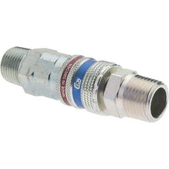 Dynabrade - 2 Piece 1/2" Body 1/2 NPT 150 psi Brass/Steel Industrial Pneumatic Coupling Plug Set - Americas Industrial Supply