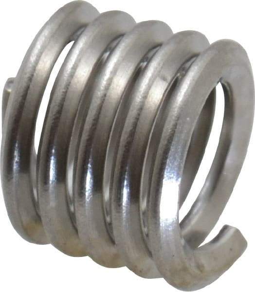 Recoil - #6-32 UNC, 0.207" OAL, Free Running Helical Insert - 4-3/4 Free Coils, Tanged, Stainless Steel, Bright Finish, 1-1/2D Insert Length - Americas Industrial Supply