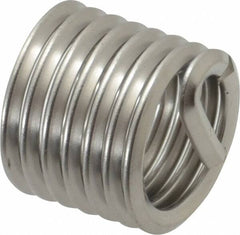 Recoil - 7/16-14 UNC, 0.656" OAL, Free Running Helical Insert - 7-3/8 Free Coils, Tanged, Stainless Steel, Bright Finish, 1-1/2D Insert Length - Exact Industrial Supply