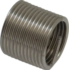 Recoil - 1/2-20 UNF, 3/4" OAL, Free Running Helical Insert - 12-3/8 Free Coils, Tanged, Stainless Steel, Bright Finish, 1-1/2D Insert Length - Americas Industrial Supply