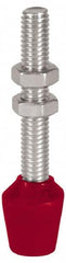 De-Sta-Co - M10 Carbon Steel Cap Tip Clamp Spindle Assembly - 55.12mm Thread Length, 78.99mm OAL, Flat Tip Cap, 1.02" Tip Surface Diam, Use with Toggle Clamps - Americas Industrial Supply