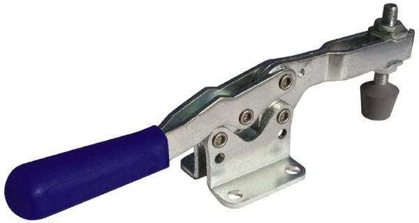 Gibraltar - 150 Lb Holding Capacity, Horizontal Handle, Manual Hold Down Toggle Clamp - 60° Handle Movement, 90° Bar Opening, U-Bar, Flanged Base, Carbon Steel - Americas Industrial Supply